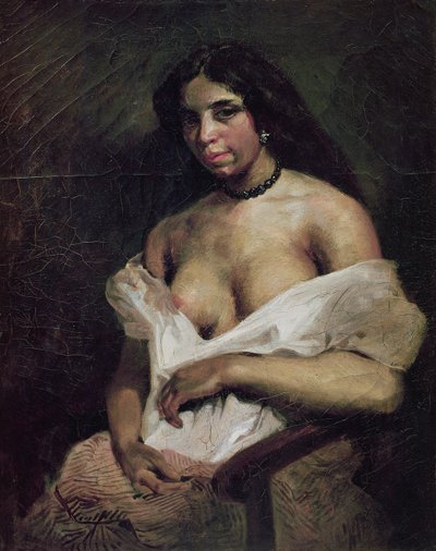 Una mujer mulata, c.1821-24 de Ferdinand Victor Eugene Delacroix